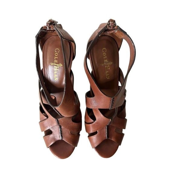 Cole Haan Women’s Dark Brown Leather Air Kimry OT Wedge Platform Shoes Sz 6 - Picture 4 of 7